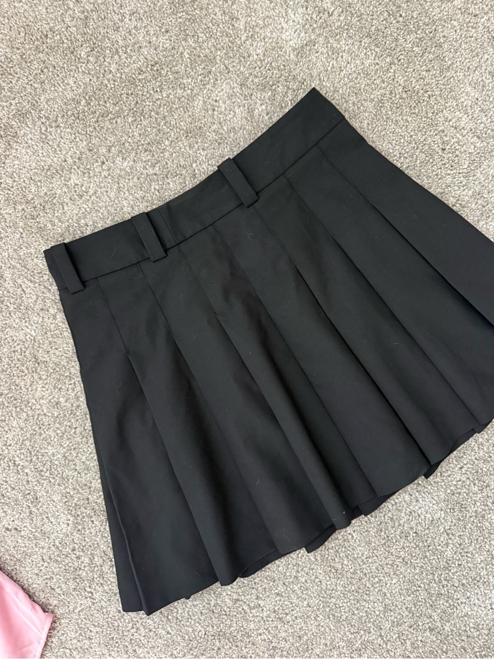 Sunday Best Black Pleated Skater Mini Skirt